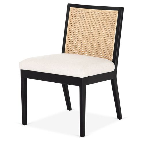 Aimee Cane Dining Side Chair, Ebony/Flax 1 Aimee Cane Dining Side Chair, Ebony/Flax