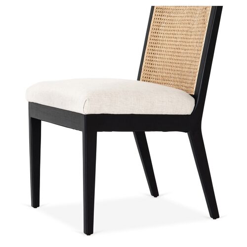 Aimee Cane Dining Side Chair, Ebony/Flax 3 Aimee Cane Dining Side Chair, Ebony/Flax