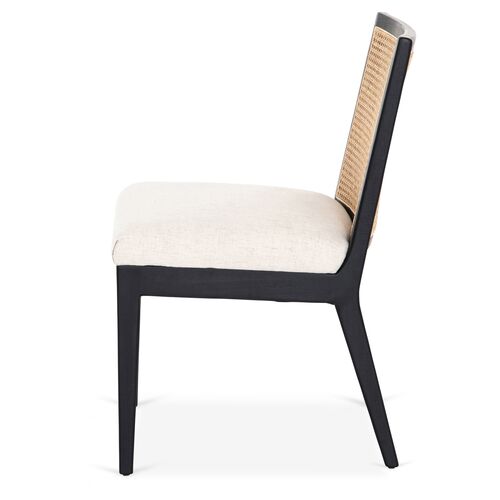 Aimee Cane Dining Side Chair, Ebony/Flax 4 Aimee Cane Dining Side Chair, Ebony/Flax