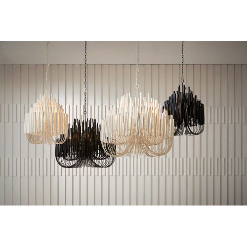 Tilda Large 6-Light Wooden Chandelier, White 9 Tilda Large 6-Light Wooden Chandelier, White