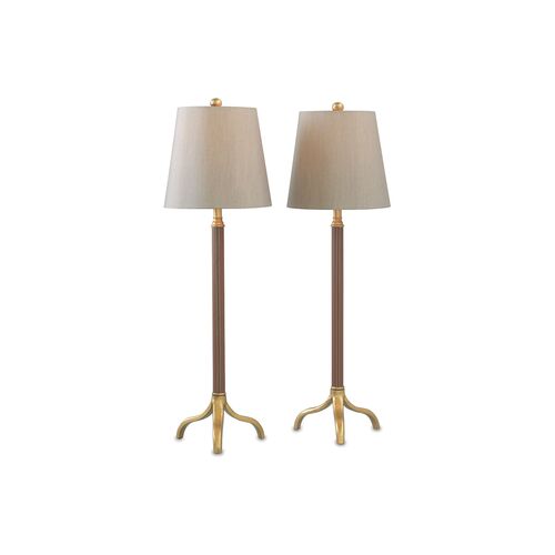S/2 Portobello Buffet Lamp, Leather 1 S/2 Portobello Buffet Lamp, Leather