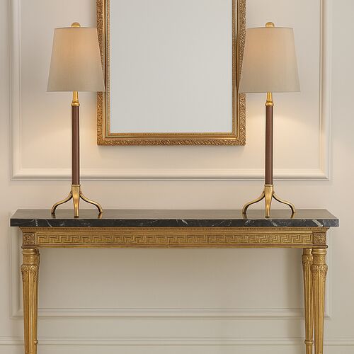 S/2 Portobello Buffet Lamp, Leather 2 S/2 Portobello Buffet Lamp, Leather