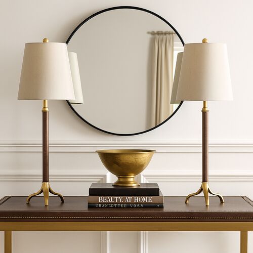 S/2 Portobello Buffet Lamp, Leather 5 S/2 Portobello Buffet Lamp, Leather