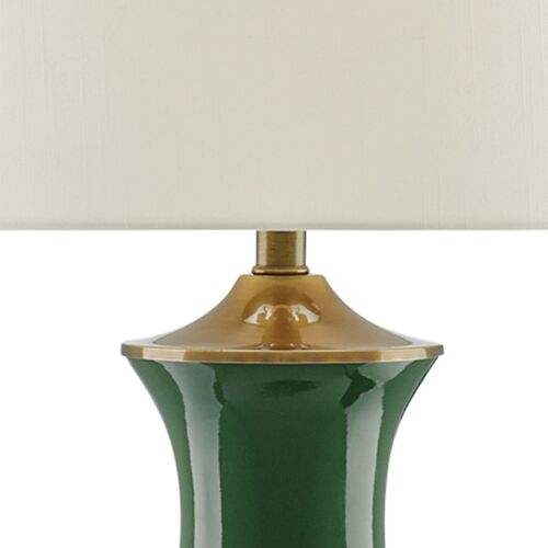 Lilou Table Lamp, Green/Antique Brass 2 Lilou Table Lamp, Green/Antique Brass