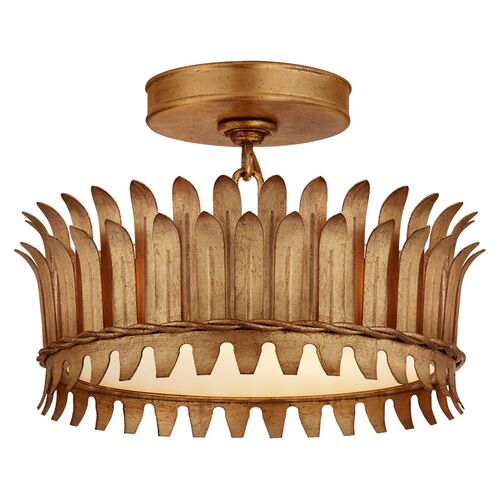 Leslie Semi-Flush Mount, Gilded Iron 1 Leslie Semi-Flush Mount, Gilded Iron