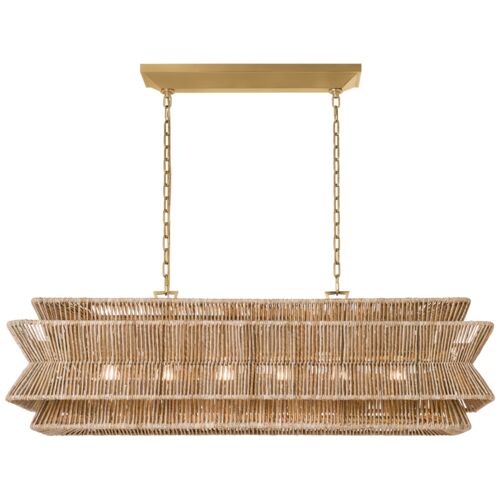 Antigua 54" Natural Abaca Linear Chandelier 1 Antigua 54" Natural Abaca Linear Chandelier