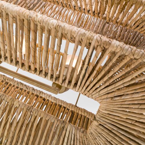 Antigua 54" Natural Abaca Linear Chandelier 3 Antigua 54" Natural Abaca Linear Chandelier