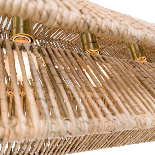Antigua 54" Natural Abaca Linear Chandelier 5 Antigua 54" Natural Abaca Linear Chandelier