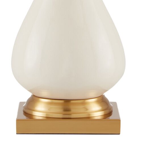 Lynton Table Lamp, Cream Crackle/Brass 2 Lynton Table Lamp, Cream Crackle/Brass