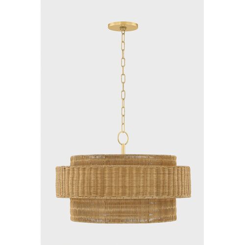 Orla Wicker Pendant, Natural/Aged Brass 3 Orla Wicker Pendant, Natural/Aged Brass