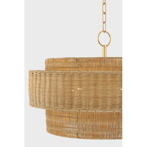 Orla Wicker Pendant, Natural/Aged Brass 4 Orla Wicker Pendant, Natural/Aged Brass