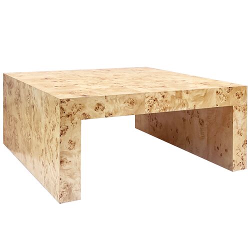 Chloe Square Coffee Table, Honey Burl 1 Chloe Square Coffee Table, Honey Burl