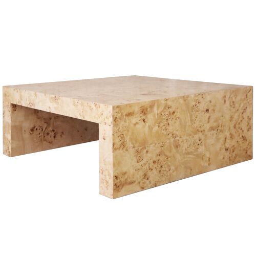 Chloe Square Coffee Table, Honey Burl 3 Chloe Square Coffee Table, Honey Burl