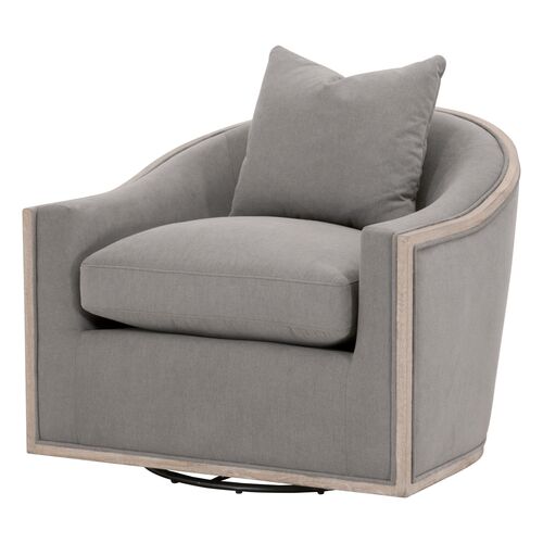 Milly Swivel Club Chair, Slate Performance 1 Milly Swivel Club Chair, Slate Performance