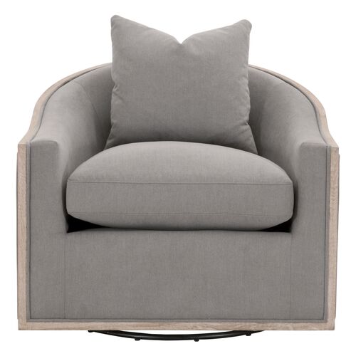 Milly Swivel Club Chair, Slate Performance 2 Milly Swivel Club Chair, Slate Performance