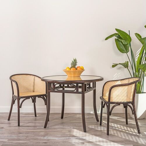 Tate Rattan Armchair, Walnut/Natural 7 Tate Rattan Armchair, Walnut/Natural
