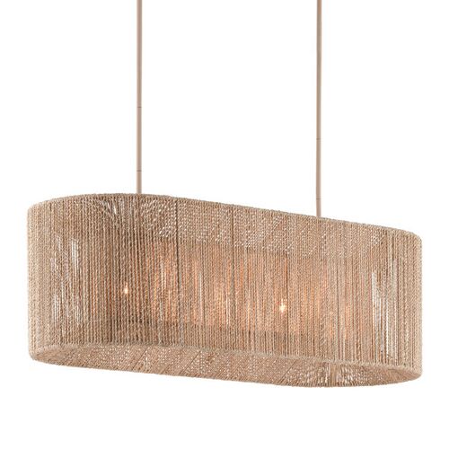 Mereworth Oval Rope Chandelier, Natural/Beige 2 Mereworth Oval Rope Chandelier, Natural/Beige