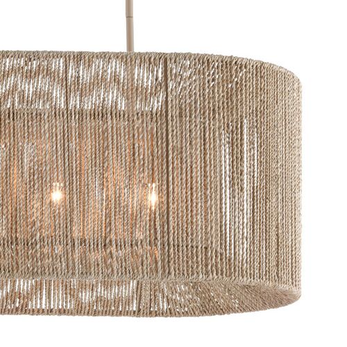 Mereworth Oval Rope Chandelier, Natural/Beige 3 Mereworth Oval Rope Chandelier, Natural/Beige
