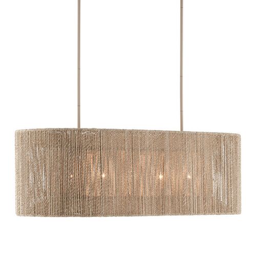 Mereworth Oval Rope Chandelier, Natural/Beige 4 Mereworth Oval Rope Chandelier, Natural/Beige