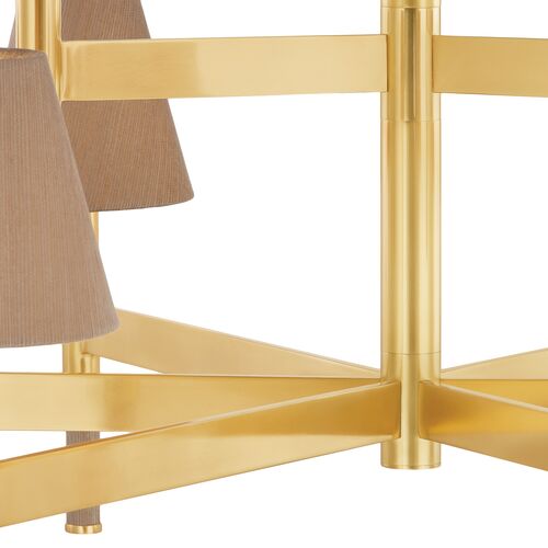 Azrin Chandelier, Aged Brass/Natural Grasscloth 6 Azrin Chandelier, Aged Brass/Natural Grasscloth