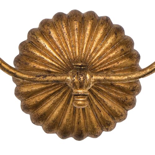 Clove Double Sconce, Antiqued Gold Leaf 5 Clove Double Sconce, Antiqued Gold Leaf