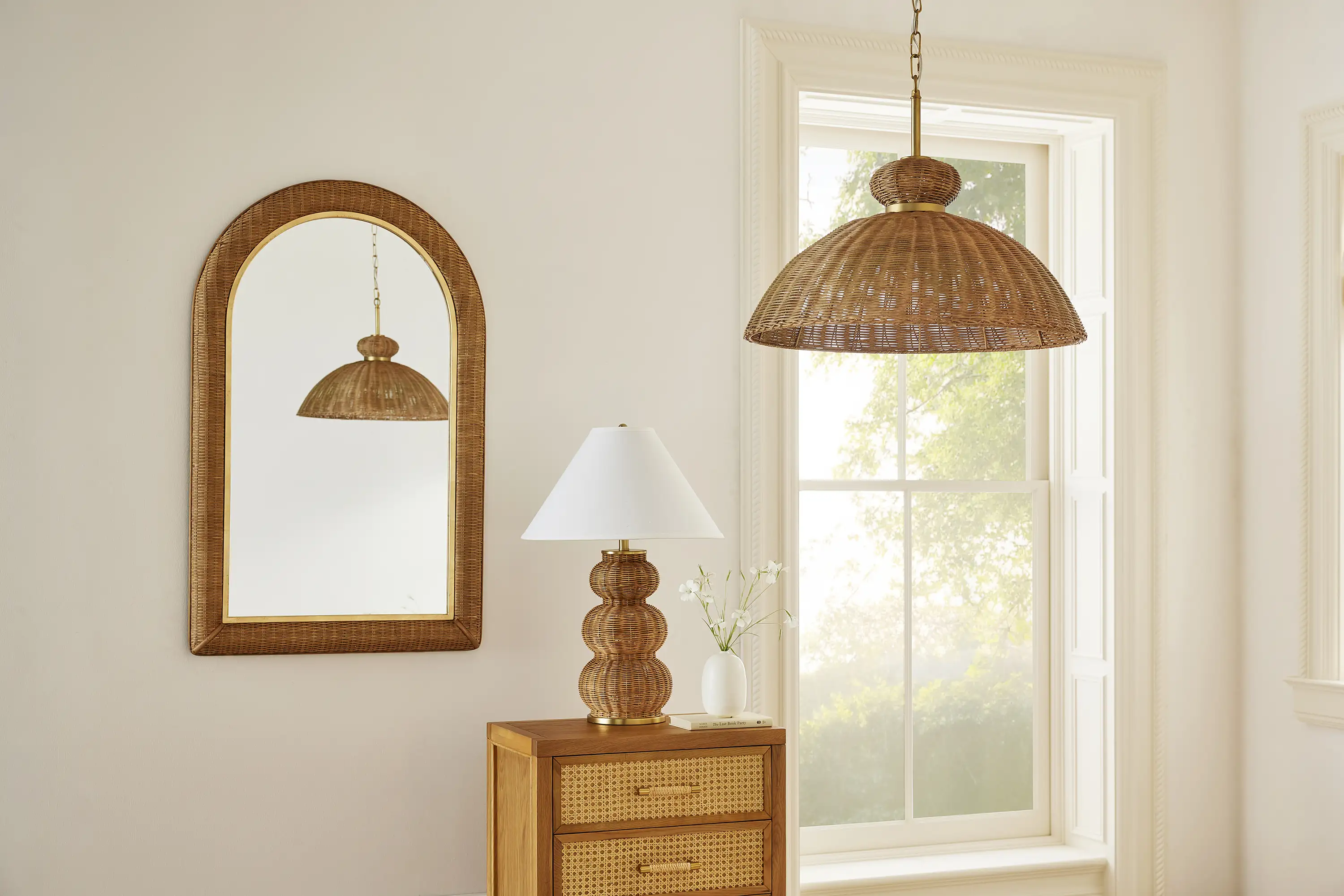 Habi Rattan Pendant, Natural 9 Habi Rattan Pendant, Natural