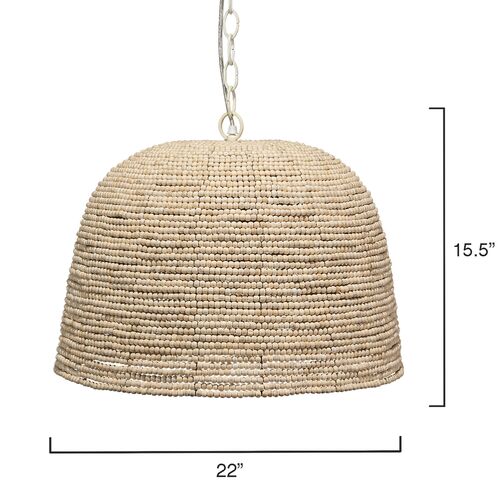 High Tide Beaded Dome Pendant, Natural 6 High Tide Beaded Dome Pendant, Natural