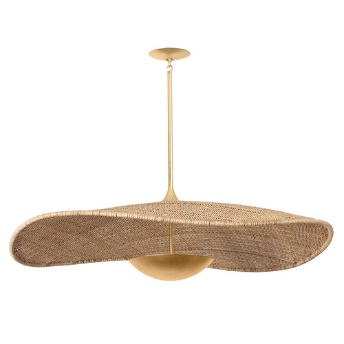 Briston Rattan Pendant, Natural/Vintage Gold Leaf 1 Briston Rattan Pendant, Natural/Vintage Gold Leaf