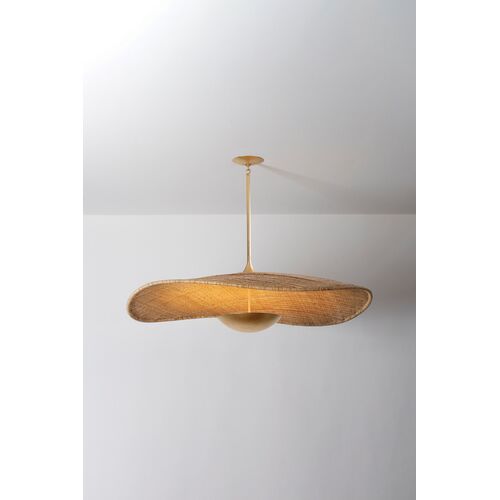 Briston Rattan Pendant, Natural/Vintage Gold Leaf 3 Briston Rattan Pendant, Natural/Vintage Gold Leaf