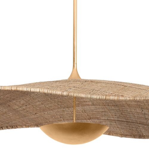 Briston Rattan Pendant, Natural/Vintage Gold Leaf 4 Briston Rattan Pendant, Natural/Vintage Gold Leaf