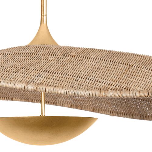 Briston Rattan Pendant, Natural/Vintage Gold Leaf 5 Briston Rattan Pendant, Natural/Vintage Gold Leaf