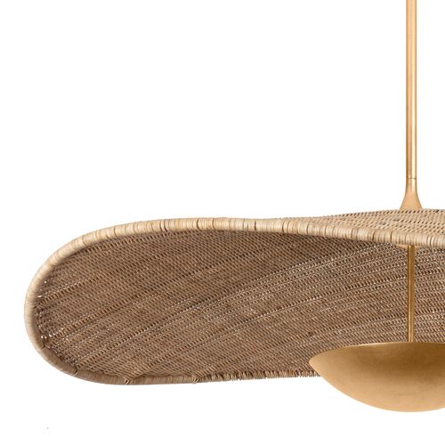 Briston Rattan Pendant, Natural/Vintage Gold Leaf 6 Briston Rattan Pendant, Natural/Vintage Gold Leaf