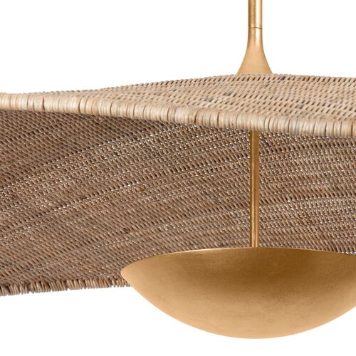 Briston Rattan Pendant, Natural/Vintage Gold Leaf 7 Briston Rattan Pendant, Natural/Vintage Gold Leaf