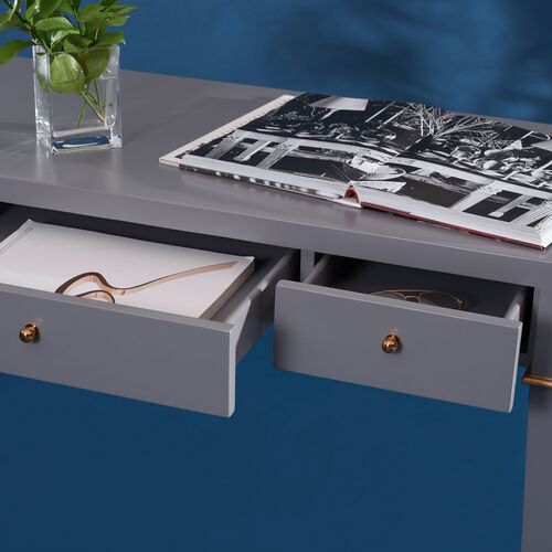 Halina Modern Desk, Grey 3 Halina Modern Desk, Grey