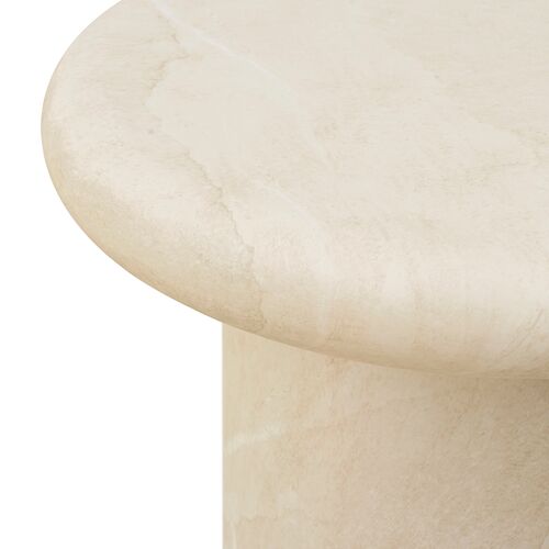 Judiah Outdoor Round End Table, Cream Concrete 2 Judiah Outdoor Round End Table, Cream Concrete