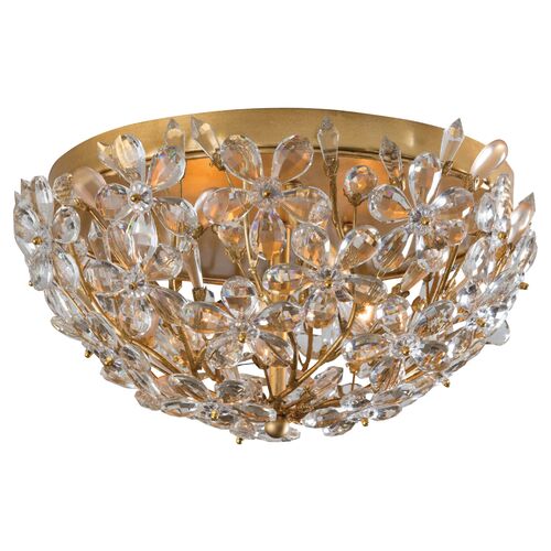 Cheshire Flush Mount, Gold Leaf 1 Cheshire Flush Mount, Gold Leaf