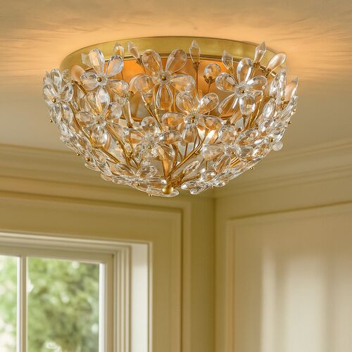 Cheshire Flush Mount, Gold Leaf 3 Cheshire Flush Mount, Gold Leaf