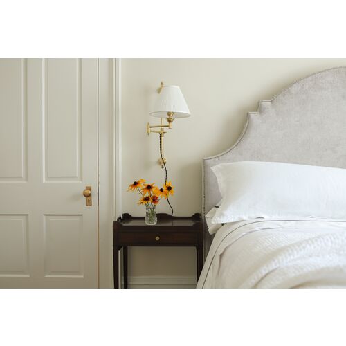 Classic No.1 Plug-In Wall Sconce, Silk Shade 6 Classic No.1 Plug-In Wall Sconce, Silk Shade