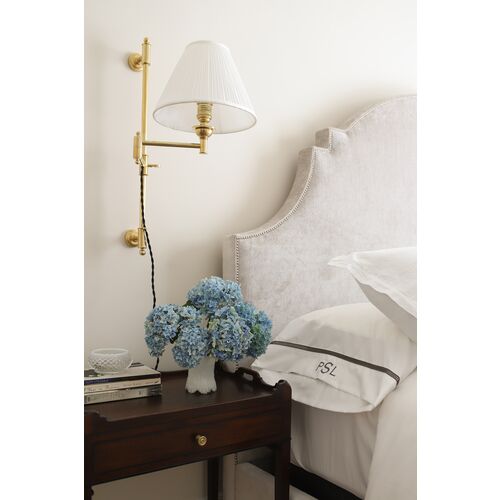 Classic No.1 Plug-In Wall Sconce, Silk Shade 7 Classic No.1 Plug-In Wall Sconce, Silk Shade