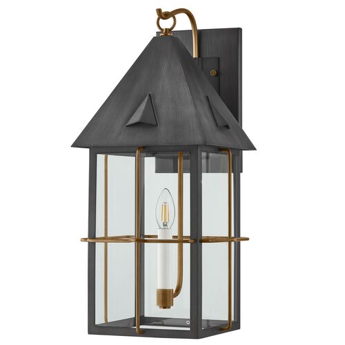 Toby Outdoor Wall Sconce, Patina Brass/Graphite 1 Toby Outdoor Wall Sconce, Patina Brass/Graphite