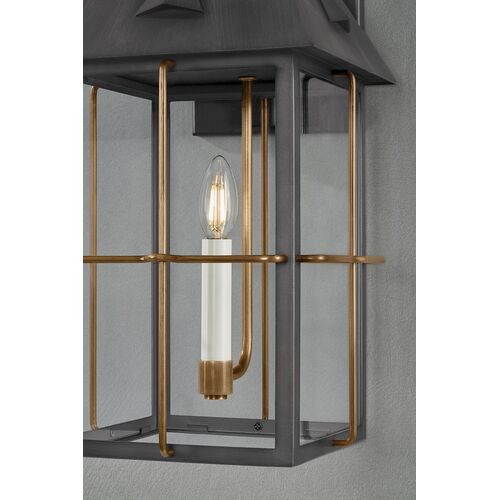 Toby Outdoor Wall Sconce, Patina Brass/Graphite 7 Toby Outdoor Wall Sconce, Patina Brass/Graphite