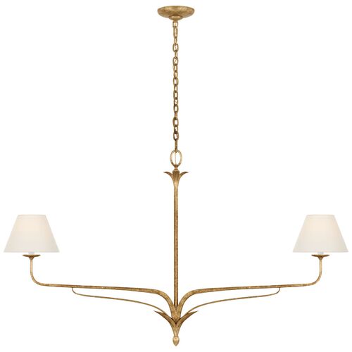 Amalfi 57" Linear Chandelier, Milano Gold 1 Amalfi 57" Linear Chandelier, Milano Gold