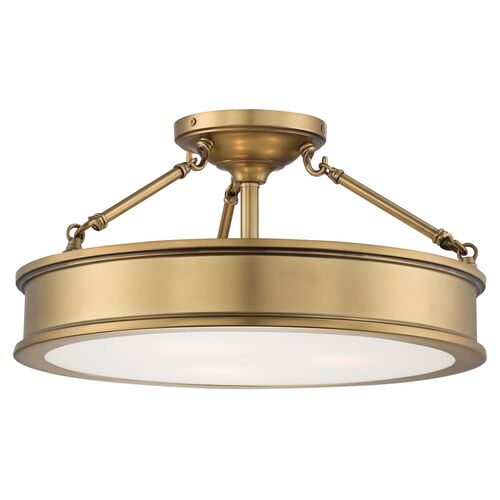 Daria 3-Light Semi-Flush Mount, Gold 1 Daria 3-Light Semi-Flush Mount, Gold