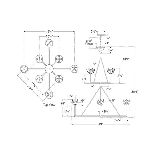 Alberto Large Two-Tier Chandelier, Plaster White 2 Alberto Large Two-Tier Chandelier, Plaster White