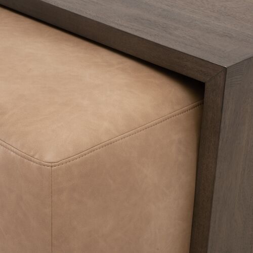 Remy 2-Pc Upholstered Coffee Table, Tan Leather 6 Remy 2-Pc Upholstered Coffee Table, Tan Leather