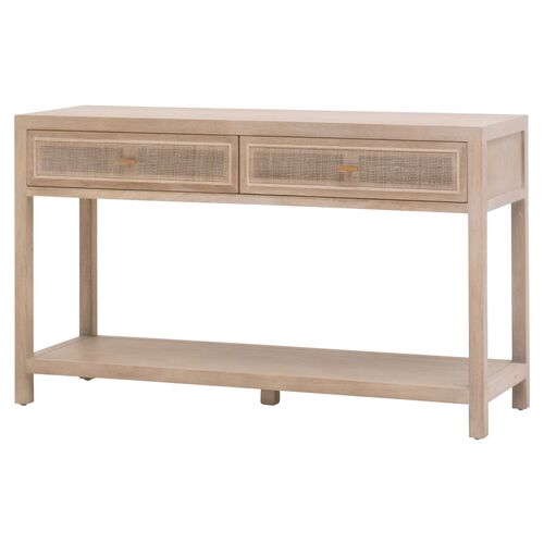 Maverick Cane 2-Drawer Entry Console, Smoke Gray 1 Maverick Cane 2-Drawer Entry Console, Smoke Gray