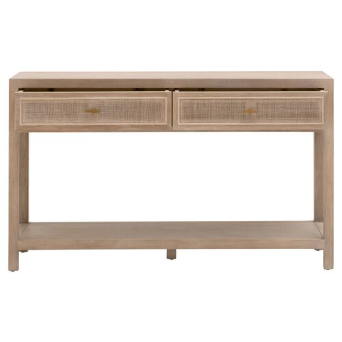 Maverick Cane 2-Drawer Entry Console, Smoke Gray 3 Maverick Cane 2-Drawer Entry Console, Smoke Gray