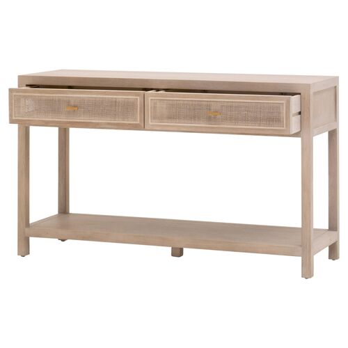 Maverick Cane 2-Drawer Entry Console, Smoke Gray 4 Maverick Cane 2-Drawer Entry Console, Smoke Gray