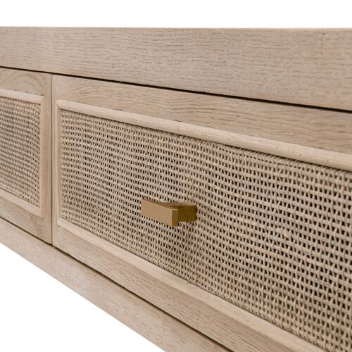 Maverick Cane 2-Drawer Entry Console, Smoke Gray 5 Maverick Cane 2-Drawer Entry Console, Smoke Gray