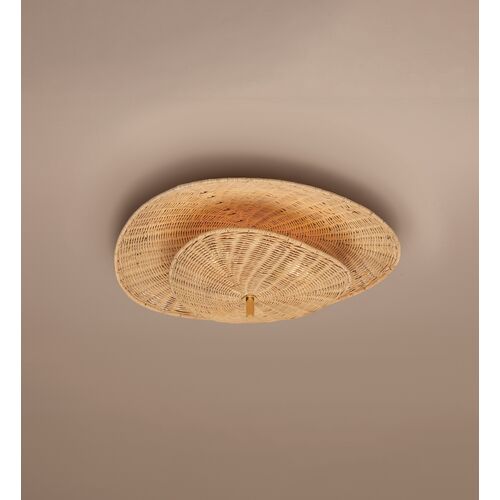 Marigold Wicker Semi Flush, Natural/Aged Brass 8 Marigold Wicker Semi Flush, Natural/Aged Brass